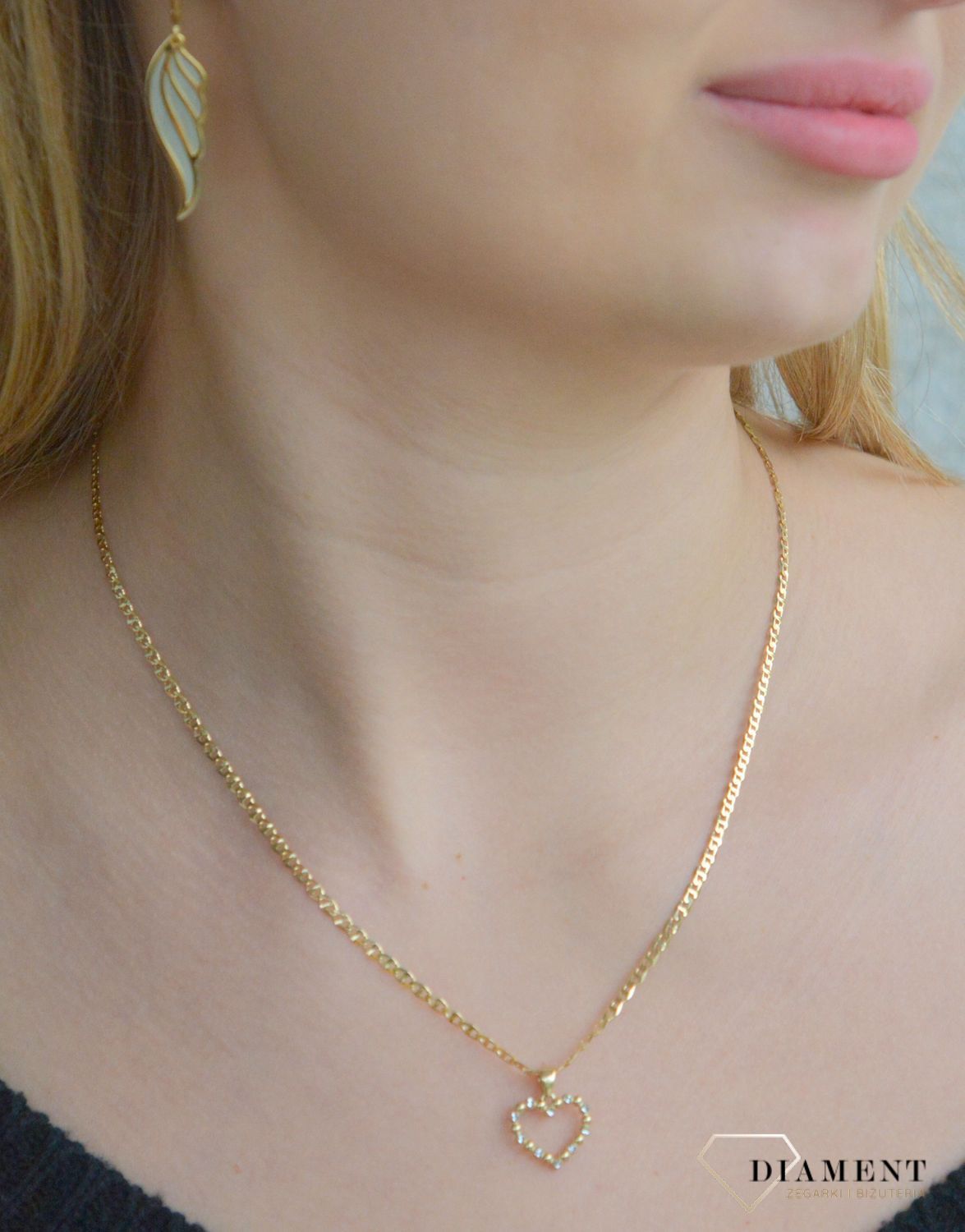 Złota zawieszka damska 375 plecione Serce ZA 6868 375.jpg